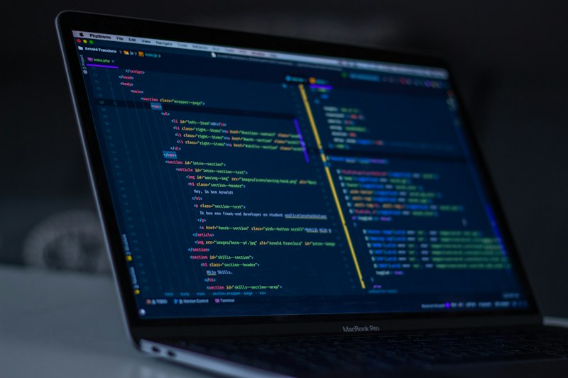 Code editor on a laptop