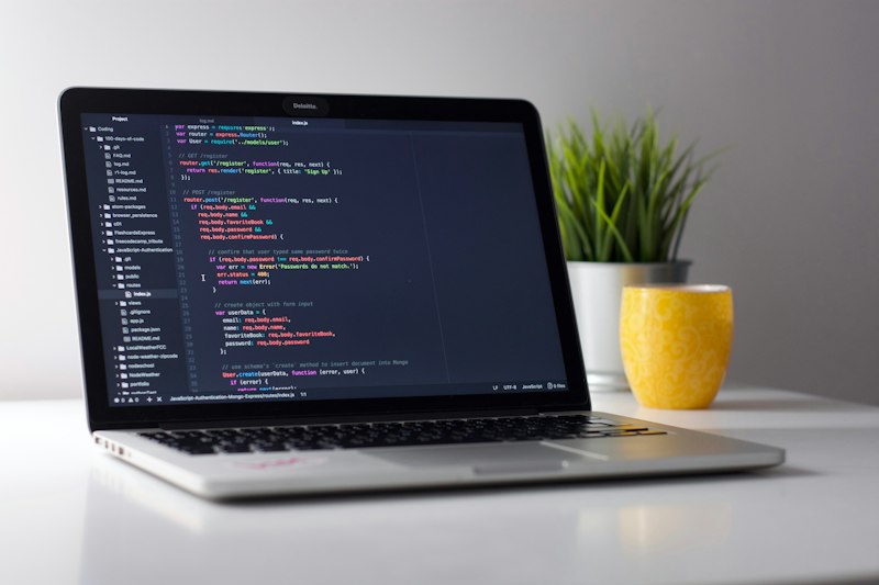 Back-end code on a laptop